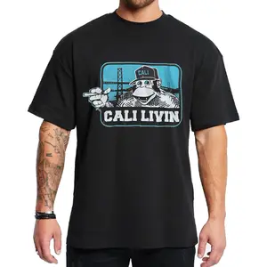 Chicano Clothes Ben Cali Blue Design Chicana Cholo Chola Style Unisex Hoodie Medium Heavy Sweatshirt for Men & Women Streetwear 50% 50% Polyester Fabric - Menswear