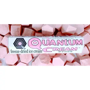 O.M.Geeks Ltd  QUANTUM CREAM Freeze-Dried Ice Cream Strawberry SINGLE Candy, Dairy-Free, Nut-Free, Gluten-Free, Coconut, Sweet, Snack Food