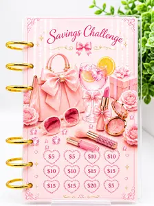 Luxury Pink Cash Stuffing Binder Bundle | A6 Budget Binder with 9 Savings Challenges