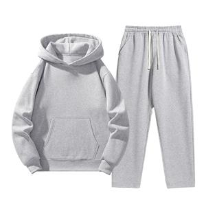Men's 2-Piece Plain Solid Color Harajuku-Style H-Fit Long-Sleeve Polyester Athletic Activewear Tracksuits, Autumn Winter Outdoor Sports Outfits, Suitable for Hiking & Outdoor Trips, Two Piece Set