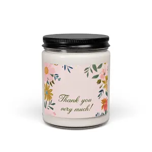 Thank You Very Much Floral Scented Soy Candle — 9oz Gift Candle for Appreciation