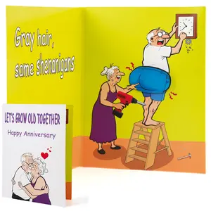Funny Anniversary Card with Shaking Motion & Humorous Sound, Interactive Anniversary Cards for Him Her Husband Wife Couple, Gift for Wedding Anniversaries, Long-Term Relationships