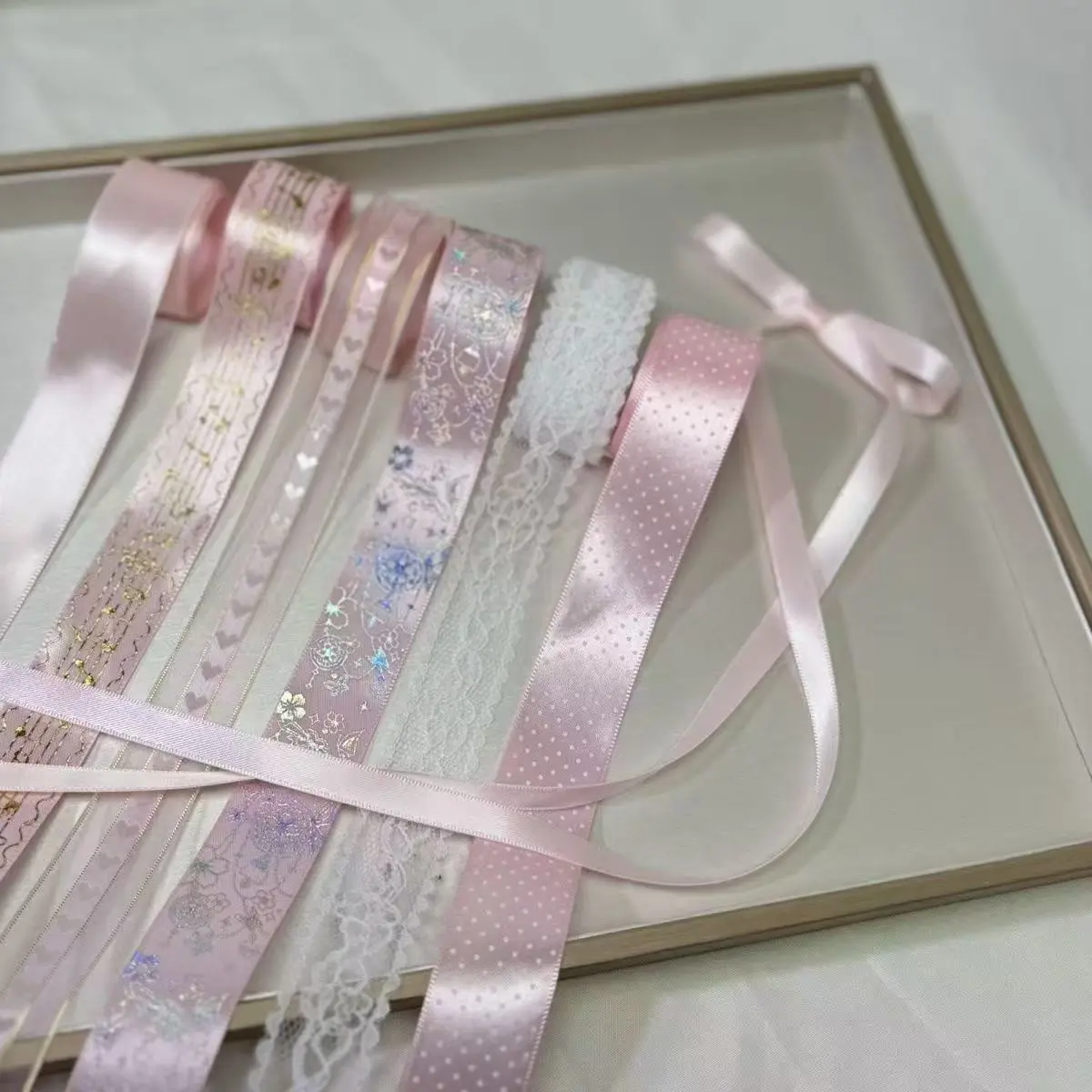 7pc Mix New Badge Ribbon Set, DIY Craft Materials, Crafting Essentials, Versatile Ribbons, Butterfly Knots, Support Badges, Handmade Supplies