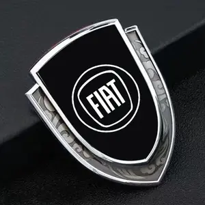 Car Shield Window Side Sticker for Fiat Abarth 500 500C 500e Grande Panda Punto Argo Bravo 600e Doblò Qubo, 3D Metal Body Decorative Decal