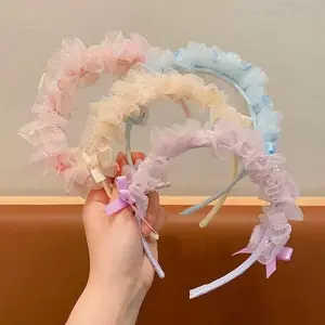 Fairy Princess Crown Headpiece Kids' Birthday Photo Headband Hair Accessory Lace Tiara Hair Clip for Toddlers