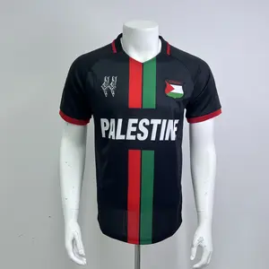 Palestine National Colors 2024 Jersey - Black & White Football Shirt - Fan Edition Soccer Top - Lightweight Breathable FabricBest