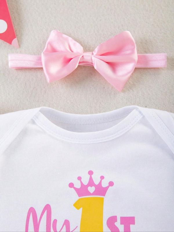 Three-Piece Set Baby Girl's Letter Print Tee & Colorblock Tiered Layer Skirt & Bow Decor Hair Band Set, Cute Butterfly Sleeve Round Neck Top & Tutu Skirt & Hair Band, Infant Toddler Kids Birthday Party Outfits