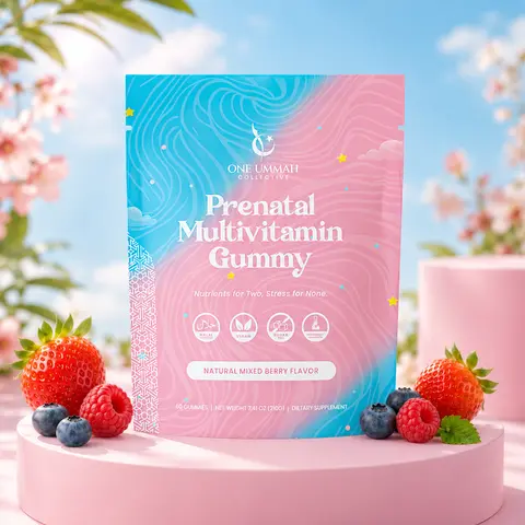 Halal Certified Prenatal Gummies - Essential Vitamins with Folate, Biotin, & Zinc for Baby’s Development & Mom’s Wellness - Easy Digestion & High Absorption - Tasty Gummy Supplement, No, Us