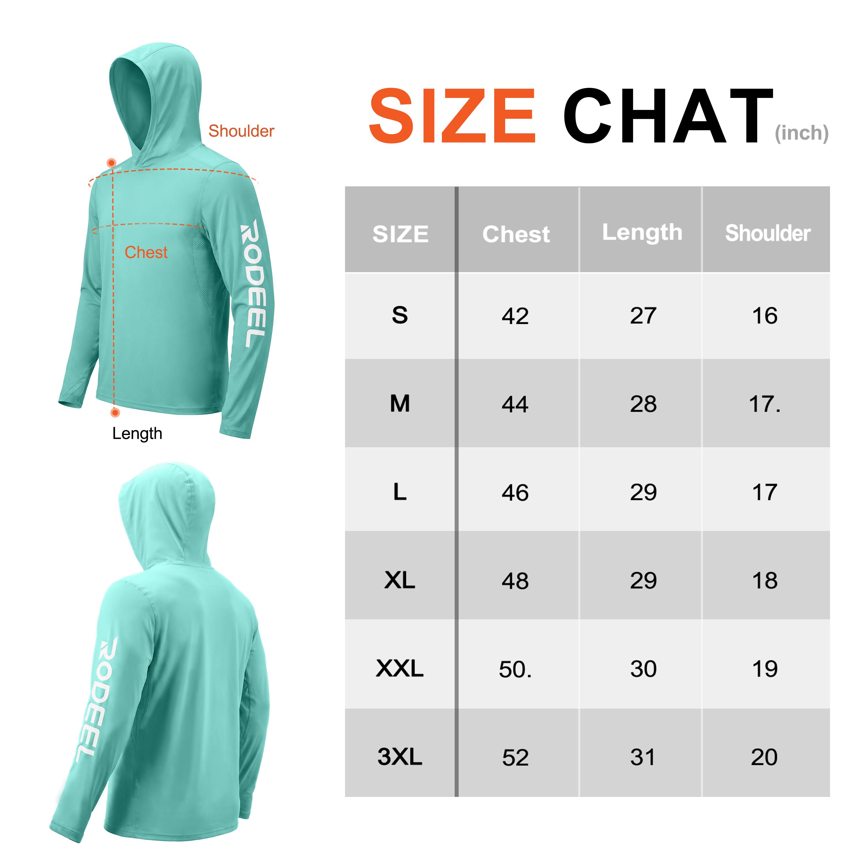 【RODEEL】962 Sun Hoodie Shirts w/ Thumbhole UV Detection Logo Men UPF 50+ Sun Protection Long Sleeve Lightweight Quick Dry Moisture Wicking Breathable Athletic Activewear for Outdoor Fishing Boating Hiking Construction SummerWins