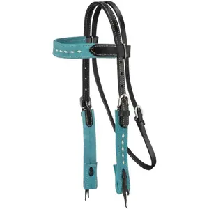 Stratford Turquoise Buckstich BrowBand Pony Halter