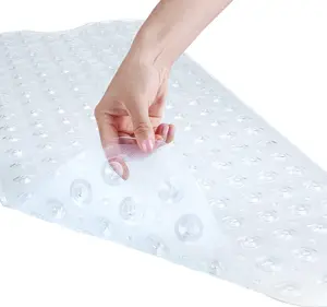 Extra Large Non Slip Bathtub Mat 40x16 Inch with Suction Cups, Anti Slip Shower Mat for Tub & Bathroom Floor, Drain Holes, Machine Washable