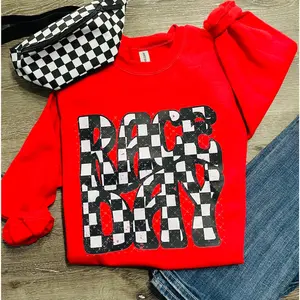 Race Day Sweatshirt, Dirt Track Motocross tee, Racing tee Handmade Christmas Gift Dirt Track Dirt Bike Checkered Flag Gift for Her