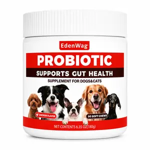 Probiotics for Dogs Soft Chews for Seasonal Allergies, Gut, and Digestive Health. Premium-quality Ingredients-supplements, Probiotics Gut 90 Soft Chews Chicken Flavor