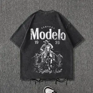 Men's   Vintage Graphic Print Round Neck Tee, Casual Short Sleeve T-shirt for Summer, Fashion Men's Top for Daily Wear