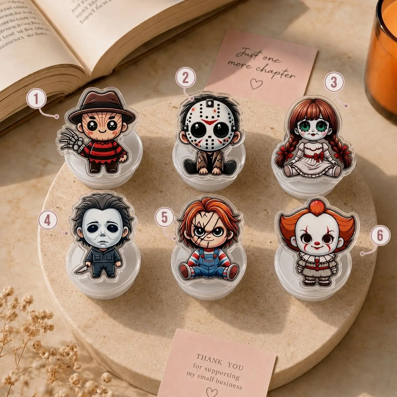Creepy Doll horror movie chibi Character phonegrip Halloween Horror phone Holder