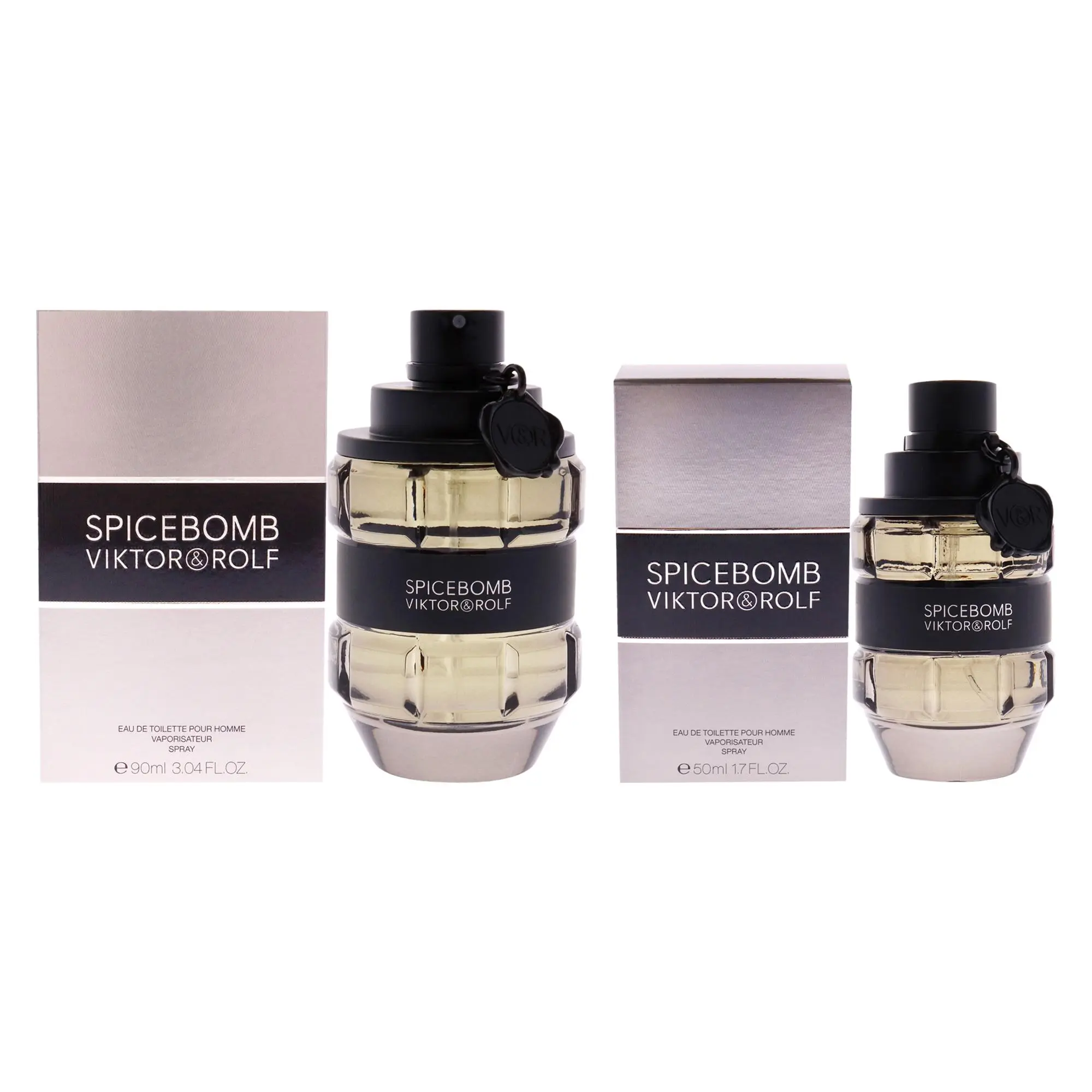 Viktor and Rolf Spicebomb Men's Fragrance Kit - 2-Pc Set with 3.04oz EDT Spray, 1.7oz EDT Spray (2 sizes), Two Sizes