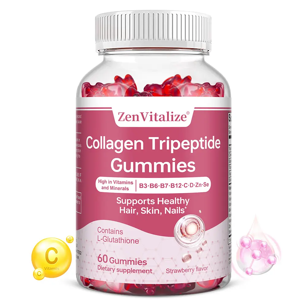 Collagen Tripeptide Gummies Health Supplement , ​​Supports Skin, Hair and Nails Health, 60 Capsules
