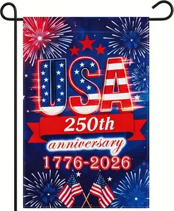 250 Anniversary USA Garden Flag - 250 Years of Freedom Double Sided 3-Ply American Patriotic Flags 1776-2026, UV Protection Fade Resistant 12x18 Inch Yard Flag Commemorative Merchandise for Outdoor Celebration