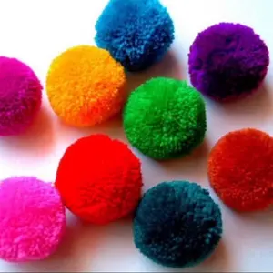 1) 10 pcs of Craft Pom Poms Large 2.5 to 3 Inch Assorted Colors Pom Pom Balls Fuzzy Pompoms 2) 6 pcs of Pom Poms - Gold, Silver, White Tinsel