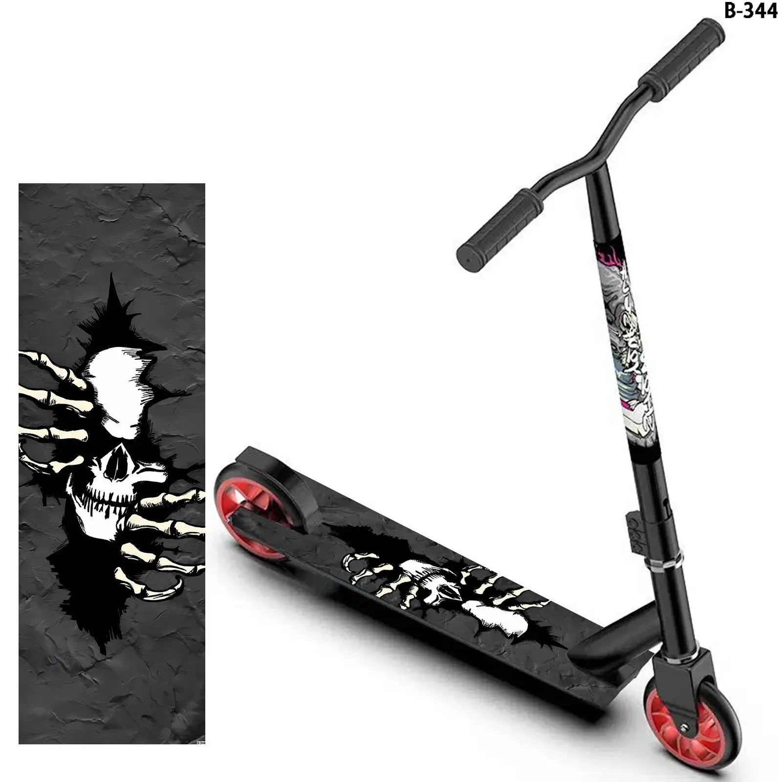 1 piece of dark punk style skull broken wall scooter sticker, trend must-have, scooter decoration sticker, scooter DIY