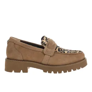 Ariat Womens Stratford Leopard Lug Sole Slip On Loafers Casual - Brown
