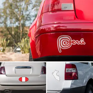PeruCoUSA Peru Stickers for Cars - Marca Peru, Flag, Map - 3 Pack