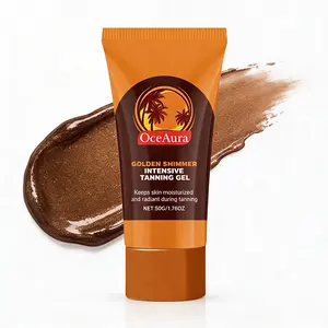 OCEAURA Golden Shimmer Tanning Gel, Sesame & Calendula Dual Care, Mica Shimmer No Color Transfer, Deep Nourishment Natural Radiance, Non-Greasy Fast Absorbing for All Skin