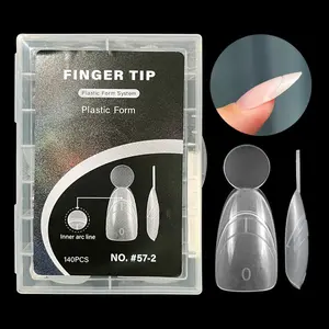 140Pcs Upgraded Short Almond Dual Forms with French Line Guides for Quick Nail Extensions