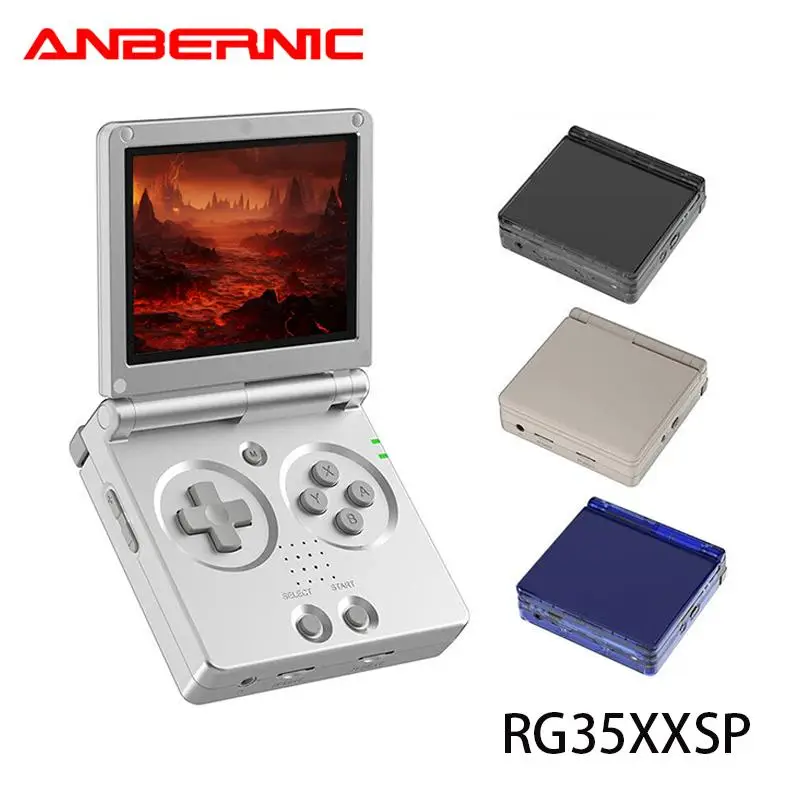 ANBERNIC 3.5 Inch IPS Screen Handheld Game Console, Flip Handheld Game Console, Bluetooth-compatible 4.2 Retro Consoles, Idea Gifts for Friend