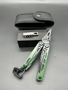 23-in-1 Multitool GREEN - 5Cr15 & 3Cr13 Stainless Steel Construction | Heavy-Duty Pliers, Knife, Bottle Opener, Screwdrivers | for Survival, Camping, Hiking (Nylon Sheath Included)