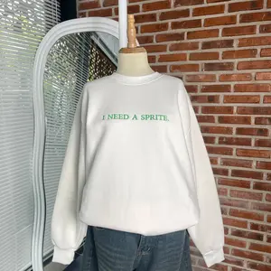 Embroidered i need a sprite Crewneck Sweatshirt, Sprite Sweatshirt, Soda Lover Gift