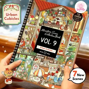 JoyJolly Telado Vol 9 Scene Sticker Book Urban Cubicles DIY Gifts Crafts Miniature Collection with 7 New Scenes