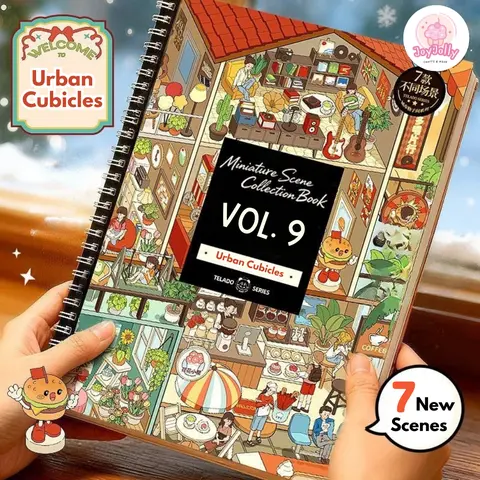 JoyJolly Telado Vol 9 Urban Cubicles Themed Sticker Book - Scrapbook Supplies, Decorative Scene Stickers, 7 New Designs, DIY Craft Supplies for Adults, Miniatures, Friend Gift Ideas, Scenestickers