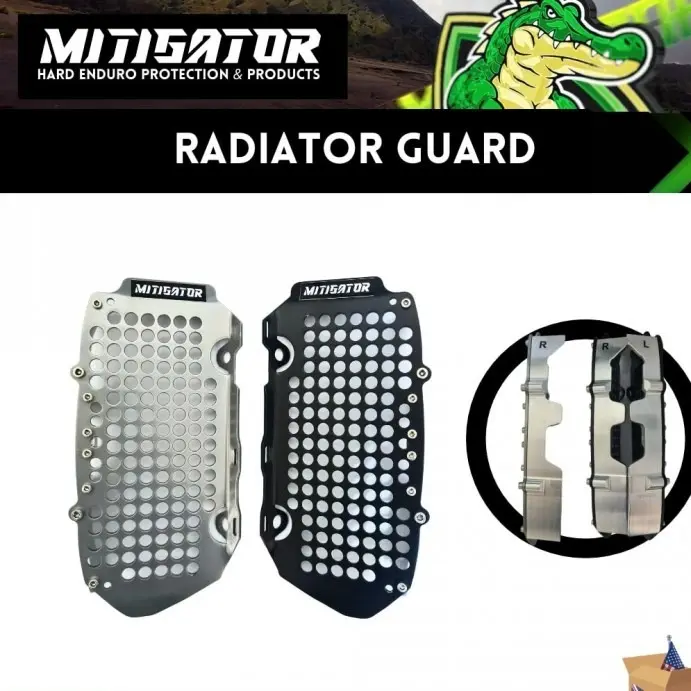 SILVER Mitigator CNC Radiator Guard Fits Ktm 17-25 Husqvarna 16-25 Gasgas 21-24