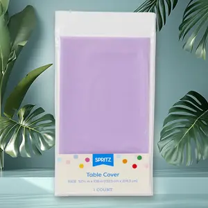 Rectangular Disposable Table Cover Light Purple - for Parties, Spritz, Plastic