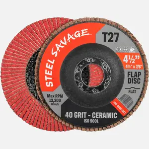 Fireball Tool - Steel Savage 4.5" Ceramic Flap Disc, 40 Grit