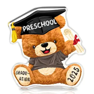 Graduation Gift for Graduates, Acrylic Teddy Bear Animal Memorial, Party Decoration, Perfect for Daughter Son, Unique Keepsake, Ideal for School Graduations