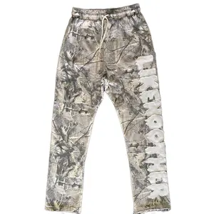Camo Heavy Weight Sweatpants with Drip Logo - Heavyweight Design in Camouflage Pattern