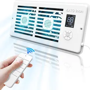 Gift 10-Speed 4"x10" Register Booster Fan, Thermostat & Remote Control, Negative Ion Quiet Window Fan, Powerful Heating Cooling Airflow, Air Circulator Fan, Ventilation Fan, Air Circulation Fan