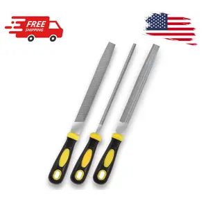 3Pcs Metal File Set, 8-Inch Professional High Carbon Steel Metal File