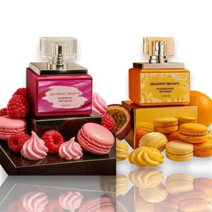 Lattafa Perfumes | Decadent Delights | Passion Fruit Macaron + Raspberry Macaron | Eau De Parfum | 50 ML | Unisex Fragrance | Passion Fruit Macaron - Peach - Raspberry & Tonka Bean Notes