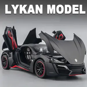 1:24 LYKAN SUPERCAR SRT Hellcat Model Toys Car Diecast Alloy Vehicle Doors Opened Sound Light Pull Back Rubber Tire Toy Gift Kid, Birthday Gift, Kids Gift