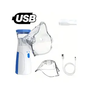 Nebulizer, Portable Nebulizer, Nebulizer Machine For Adults And Kids,For Breathing Problems, Nebulizer Masks And Adjustable Nebulization Rate Mesh Nebulizer With USB Power Cord, Facial Hydration Blue