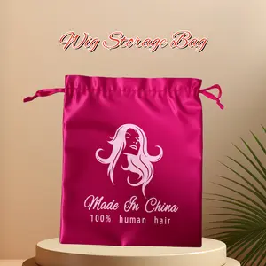 UF Hair Wig Packaging Pink Silk Bag - Elegant Protection for Your Wig in Soft and Gentle Material