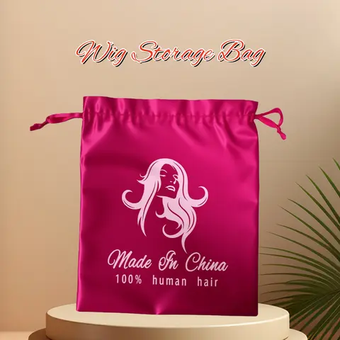 UF Hair Wig Packaging Pink Silk Bag - Elegant Protection for Your Wig in Soft and Gentle Material