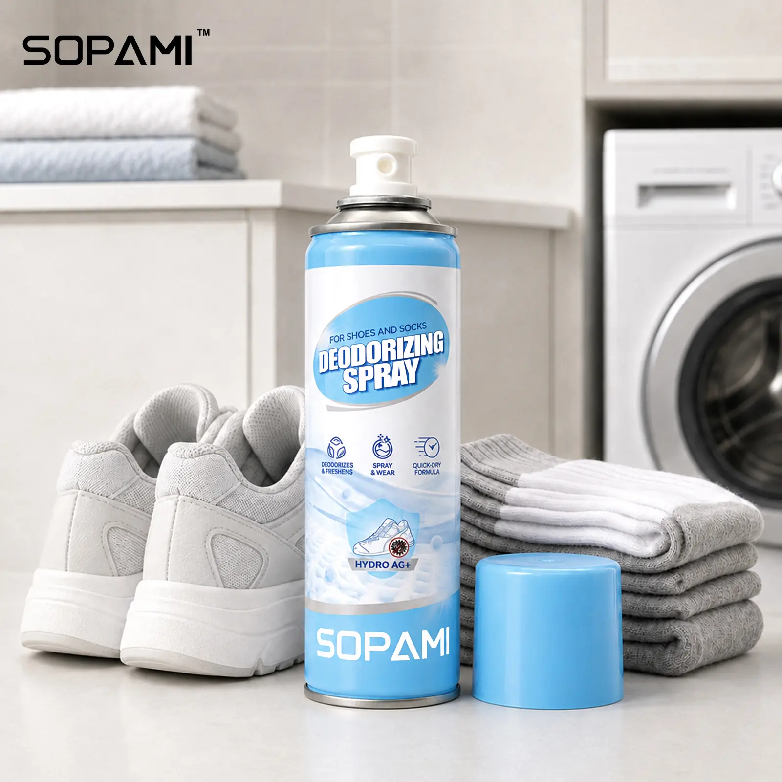 SOPAMI Shoe Deodorizer Spray, 250ml Quick-Dry Foot Odor Eliminator, Refreshing Mist for Shoes, Sneakers & Boots, Home Fragrance Air Freshener for Closets