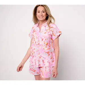 Belle Beach by Kim Gravel Palm Beach 100% Cotton Gauze Camp Shirt