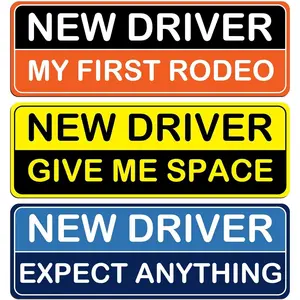 3Pcs Magnetic Car Stickers, Student Driver Magnet Stickers Safety Sign Car Student Driver Stickers Supplies, Magnetic New Driver Stickers for Car Accessories Bumper Removable Novice Driver Stickers