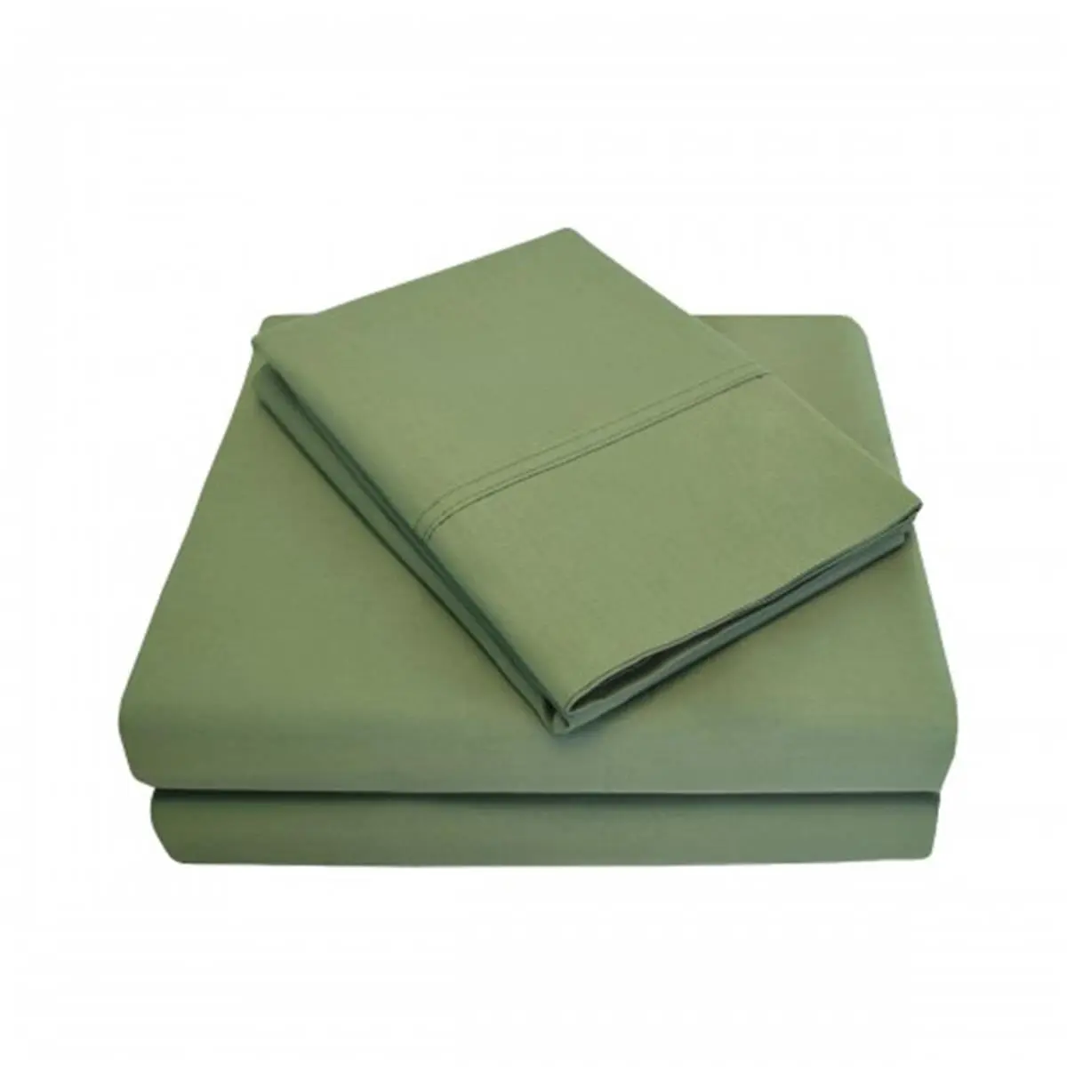 212 MAIN Cotton Fiber Queen Bedsheet Set - 300 Thread Count, Percale Weave, Extra Soft Solid Sage, Perfect Fit Sheets & Pillowcases, Soft Comfy Bedding, Bedsheet Sets