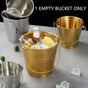 ⚠️ Size Check | Mini Stainless Steel Ice Bucket | Small Drink Cooler Pail | (1 EMPTY BUCKET ONLY)